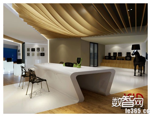 展厅天花板采用流线空间设计